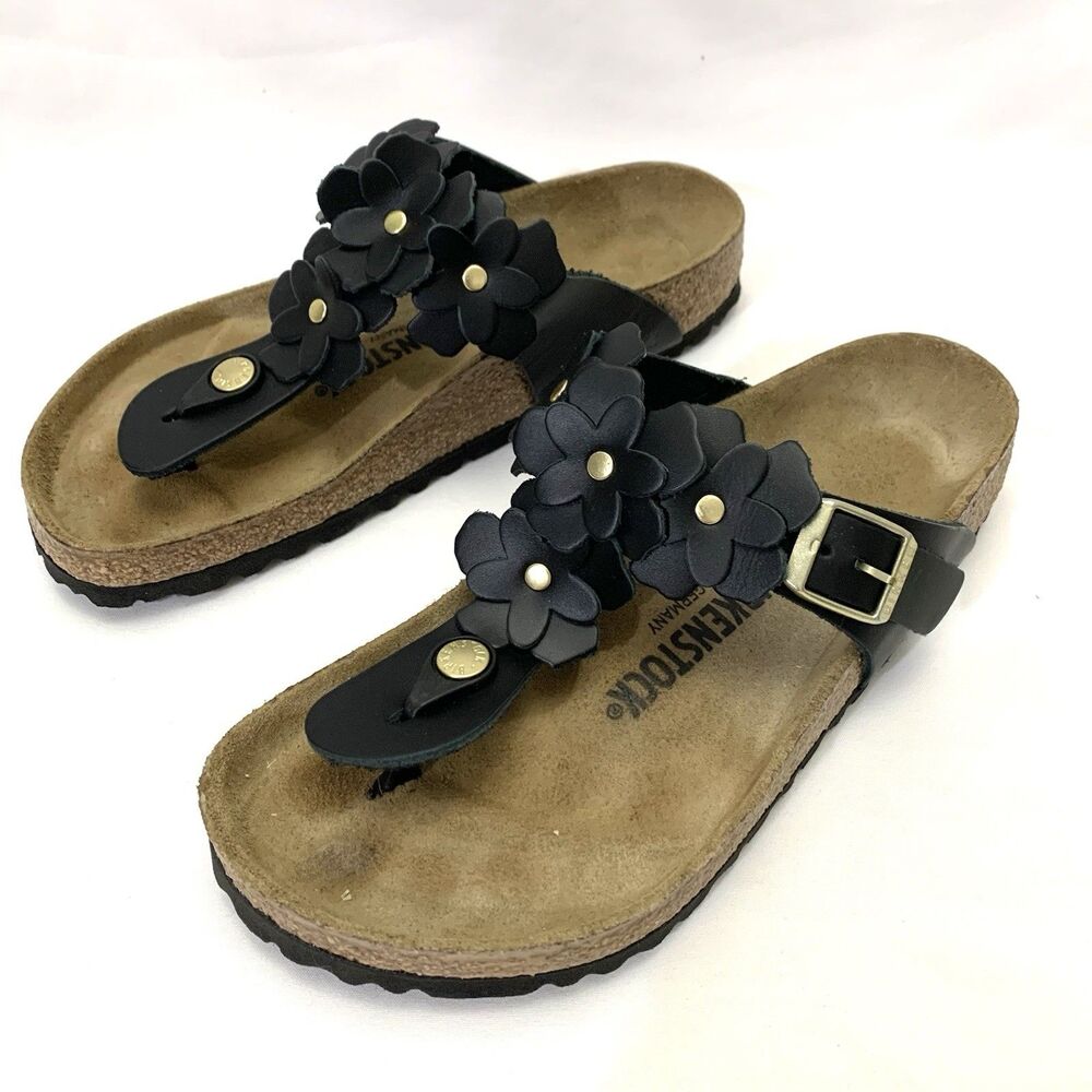 Birkenstock Women's Gizeh Flower Sandals BLACK/ SIZE EU37/ US 6